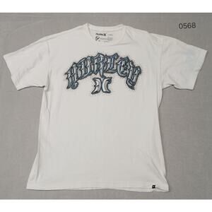 Hurley XL White Crew Neck Graphic Print Short Sleeve T-shirt